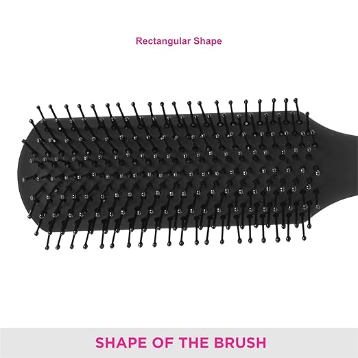 Vega Flat Brush Black and Silver Colored Handle and Black Colored Brush Head - Image 3
