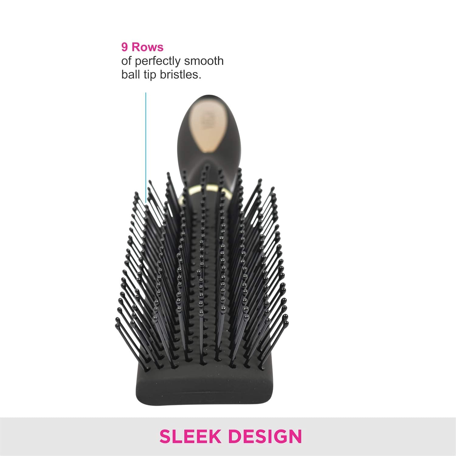 Vega Flat Brush Black and Silver Colored Handle and Black Colored Brush Head - Image 4
