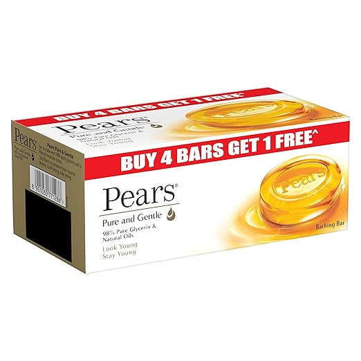 Pears Pure & Gentle Soap Bar (Buy 4 get 1 free) - With Glycerin for Soft - Image 3