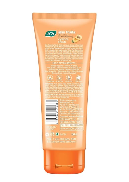Joy Apricot & Walnut Face & Body Scrub for Blackheads Removal (200gm)  - Image 2