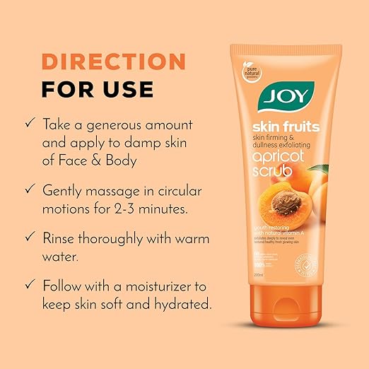 Joy Apricot & Walnut Face & Body Scrub for Blackheads Removal (200gm)  - Image 6
