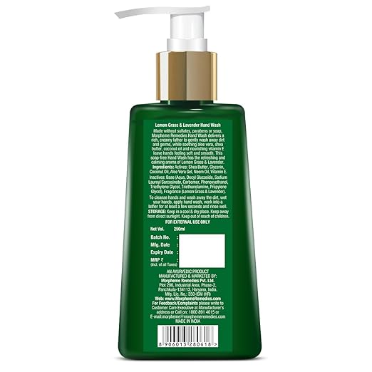 Morpheme Remedies Hand Wash Lemongrass & Lavender, Anti Bacterial, 250ml  - Image 2