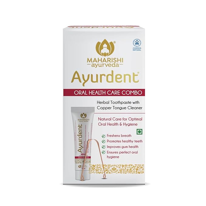 Maharishi Ayurveda Ayurdent Classic Toothpaste & Copper Tongue Cleaner Combo  - Image 1