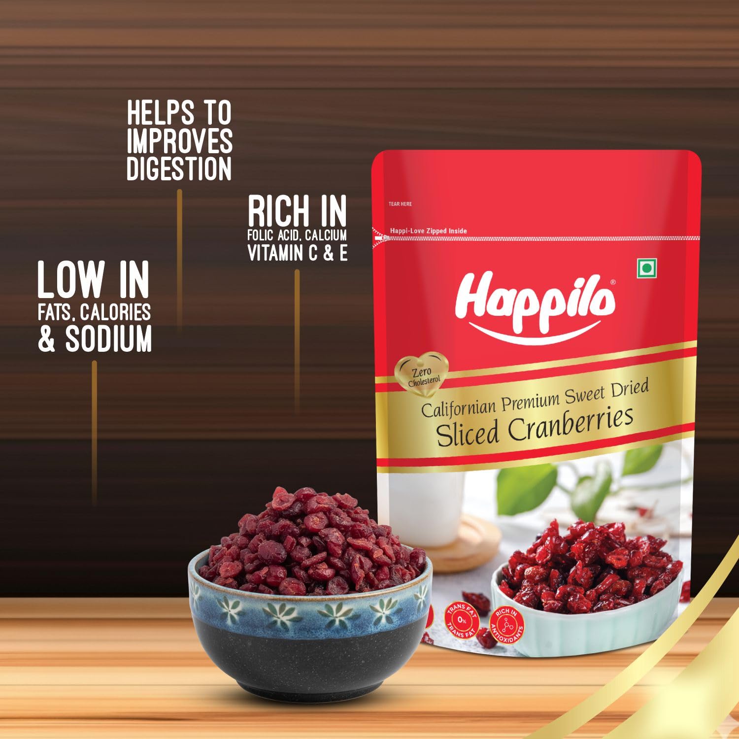 Happilo Premium Californian Dried and Sweet Sliced Cranberries 200g  - Image 4