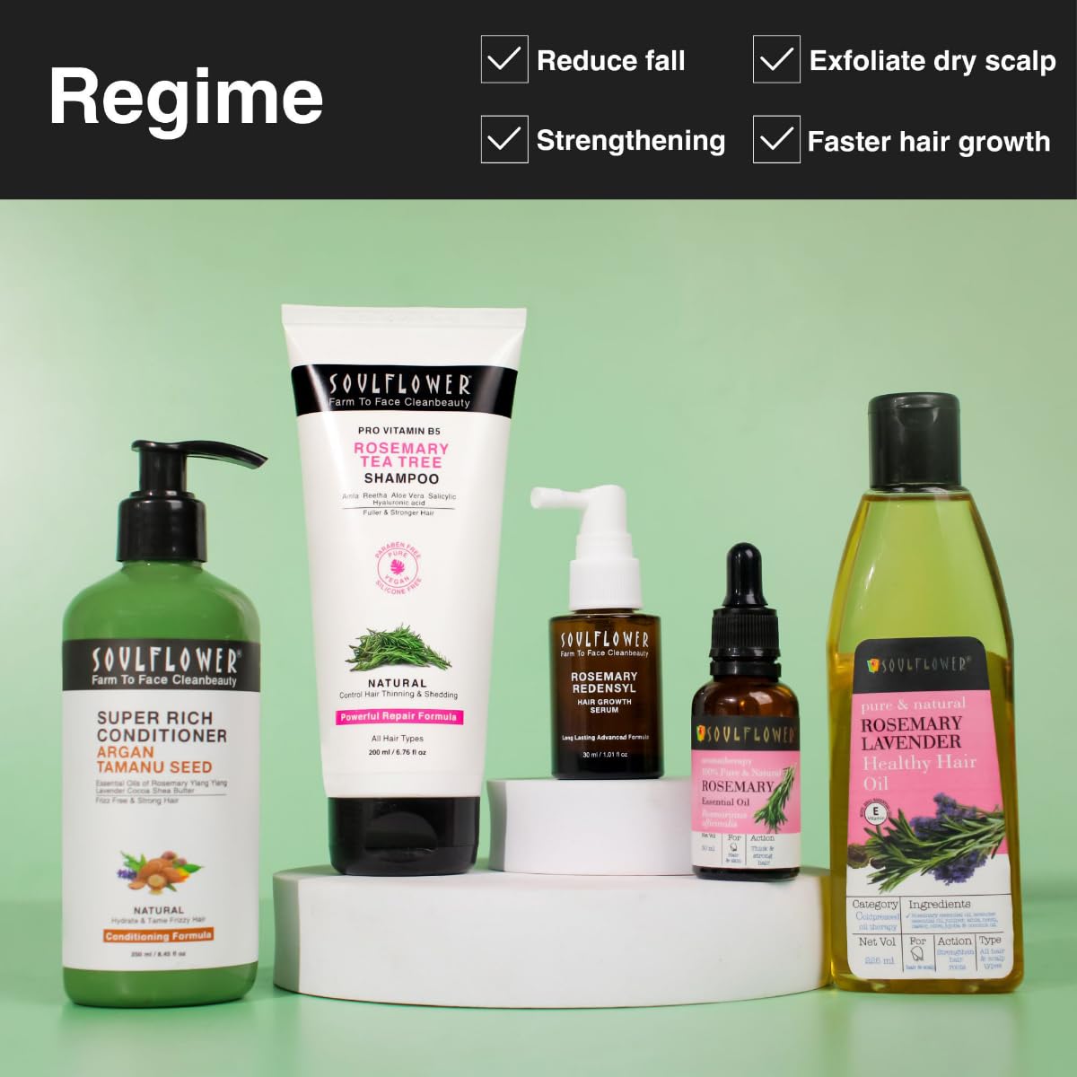 Soulflower Hair Growth Serum, Rosemary Oil, 3% Redensyl, 4% Anagain - Image 4