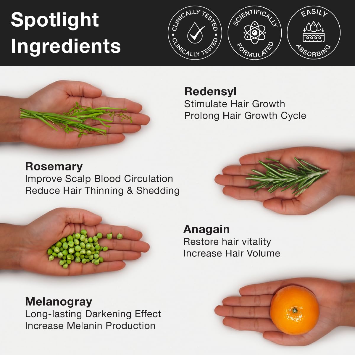 Soulflower Hair Growth Serum, Rosemary Oil, 3% Redensyl, 4% Anagain - Image 8