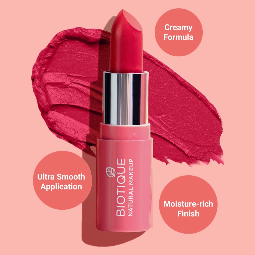 Biotique Natural Makeup Magicolor Lipstick, Pretty Poison, 4g - Image 4