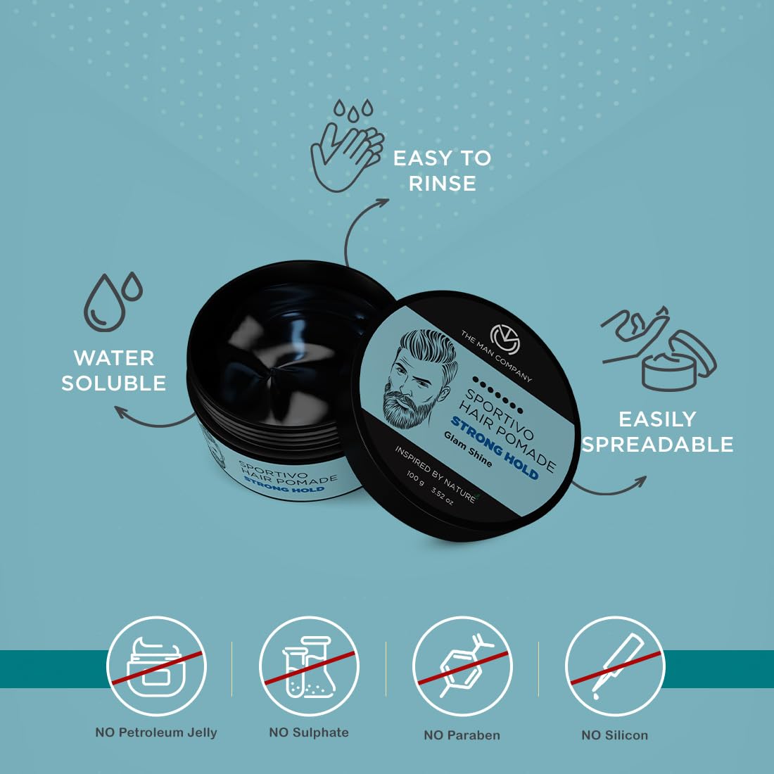 The Man Company Sportivo Stronghold Hair Styling Pomade Wax for Men - Image 4