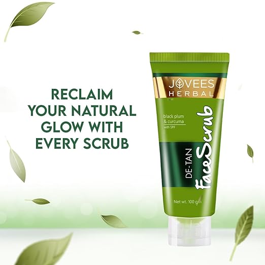 Jovees Herbal De-Tan Scrub With SPF For Brightening & Revitalizing Face Scrub - 100g - Image 3