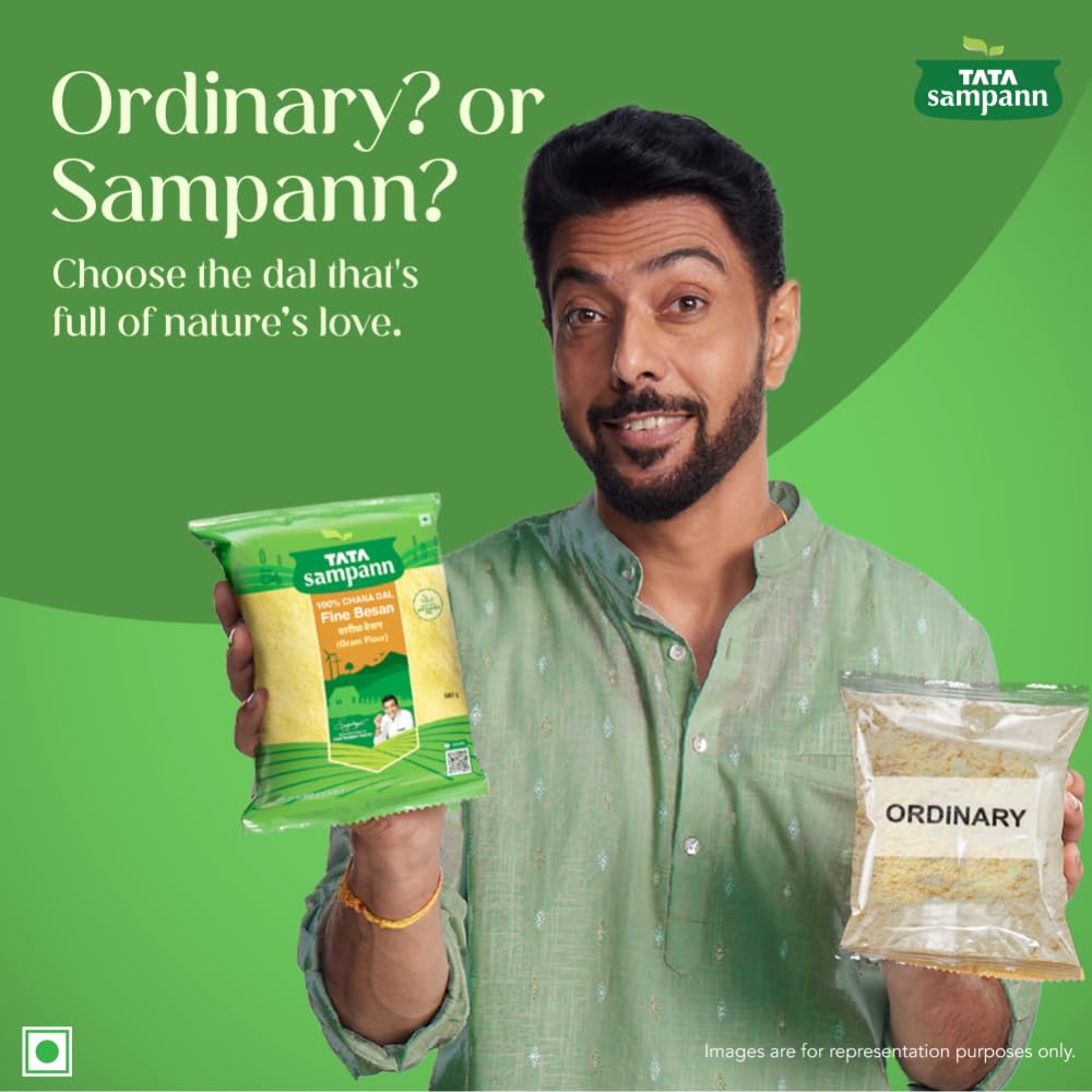 Tata Sampann 100% Chana Dal Fine Besan, Gram Flour, 1 Kg