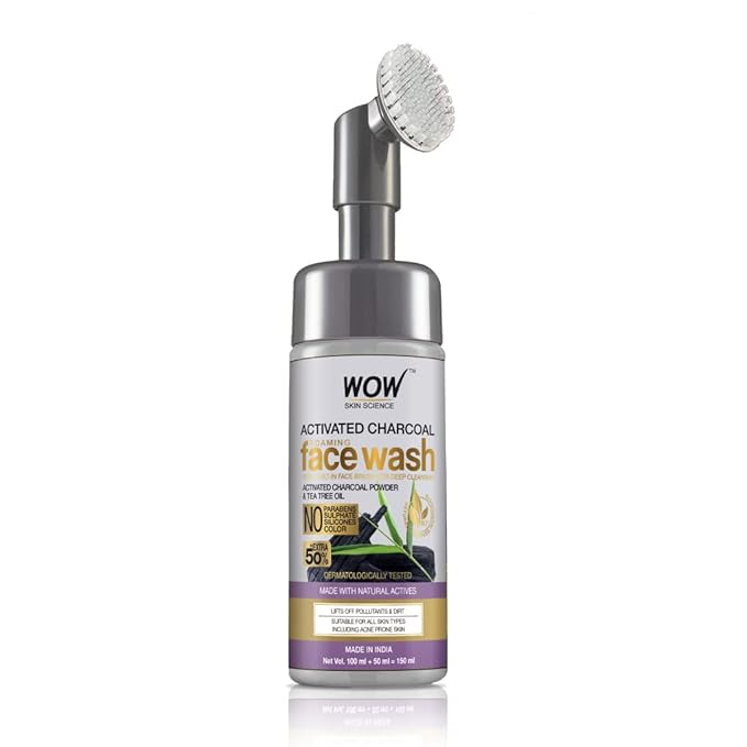 WOW Skin Science Charcoal Foaming Face Wash - 150 ML - Image 1