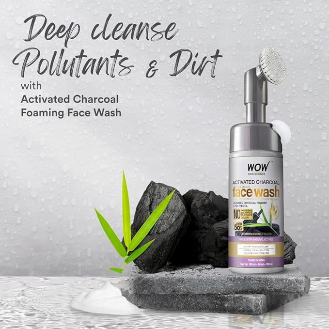 WOW Skin Science Charcoal Foaming Face Wash - 150 ML - Image 4