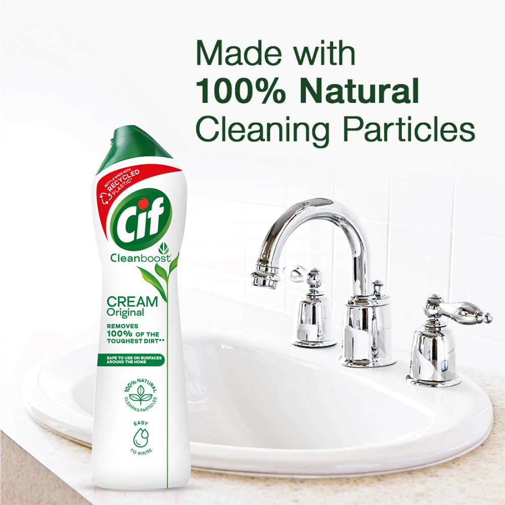 Cif Original Multipurpose Surface Cleaner Cream for Kitchen & Bathroom, Ocean Breeze Scent - Image 3