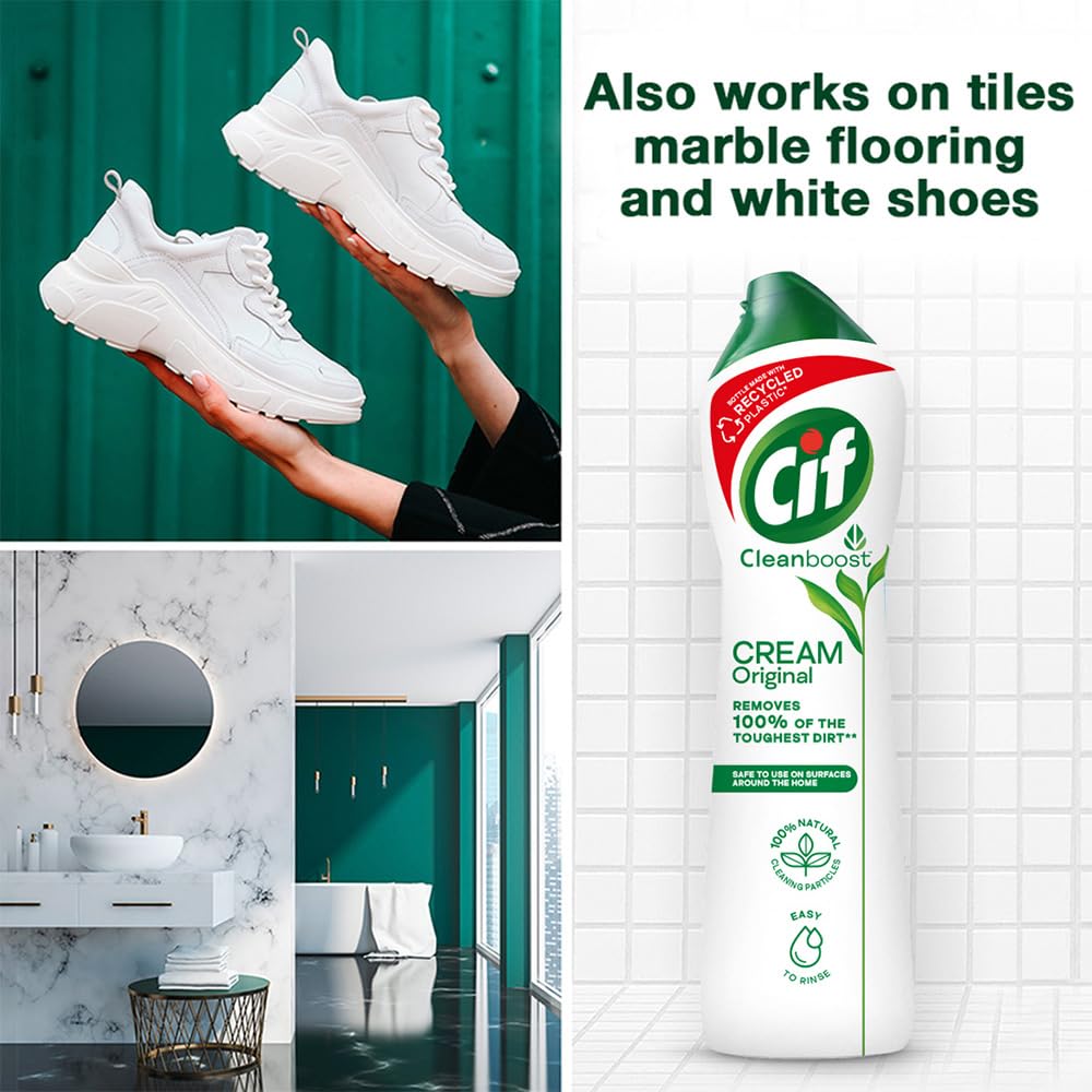 Cif Original Multipurpose Surface Cleaner Cream for Kitchen & Bathroom, Ocean Breeze Scent - Image 4