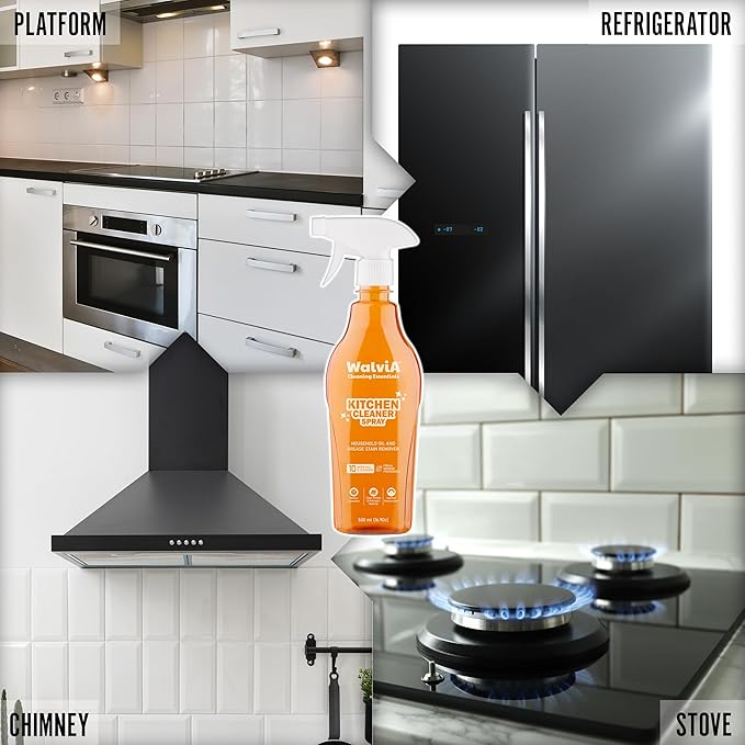 Walvia Kitchen Cleaner Spray - Tough Grease & Stain Removal Non-Flammable - 500 ML - Image 2
