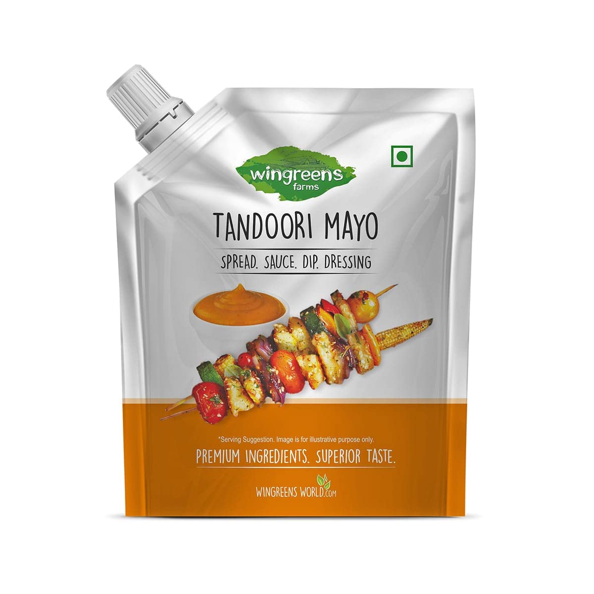 Wingreens Farms Tandoori Mayo Nozzle Pack 180gms - Image 1