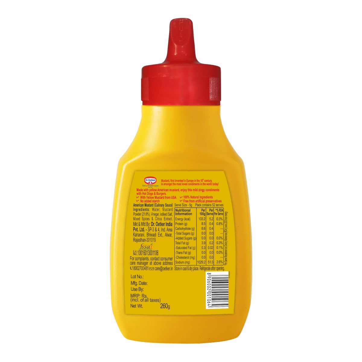 Dr. Oetker FunFoods American Mustard, 260g | Mild & Creamy - Image 2