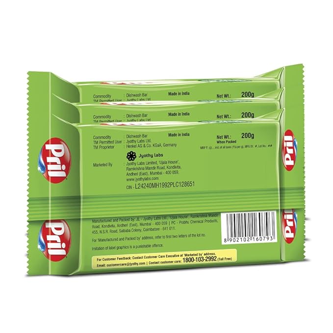 Pril Dishwash Bar 200gm each, Set of 3 - Image 2