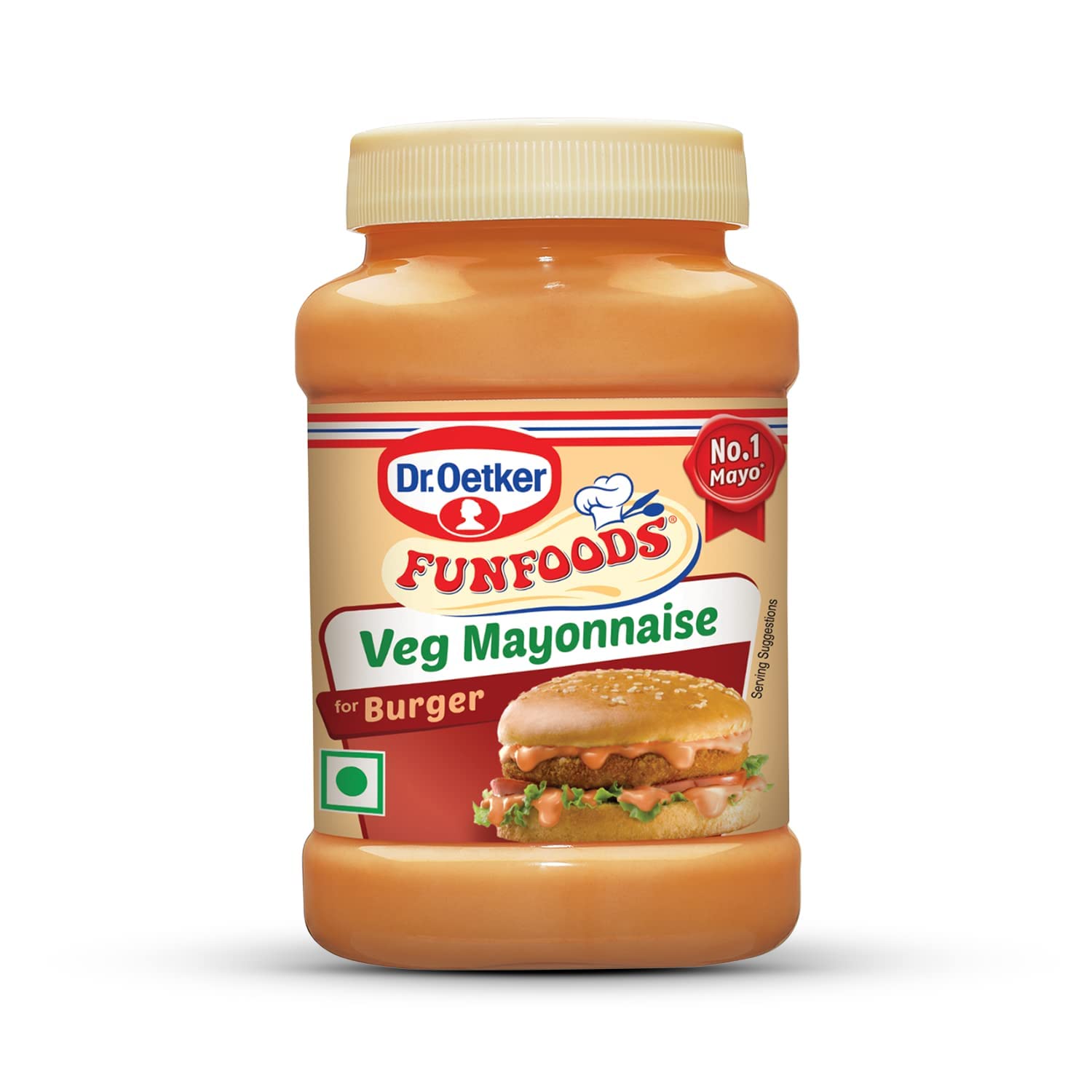 Dr. Oetker FunFoods Veg Burger Mayonnaise, 250g | 38% Juicy Tomatoes  - Image 1
