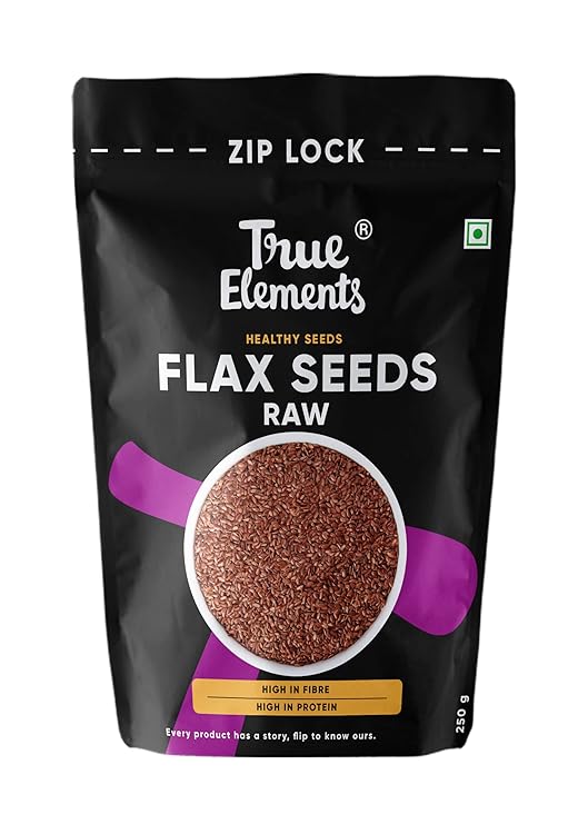 True Elements Flax Seeds 250g - Alsi Seeds Flax Seeds for Hair Growth - Image 1
