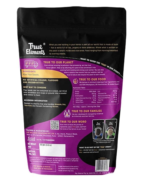 True Elements Flax Seeds 250g - Alsi Seeds Flax Seeds for Hair Growth - Image 3