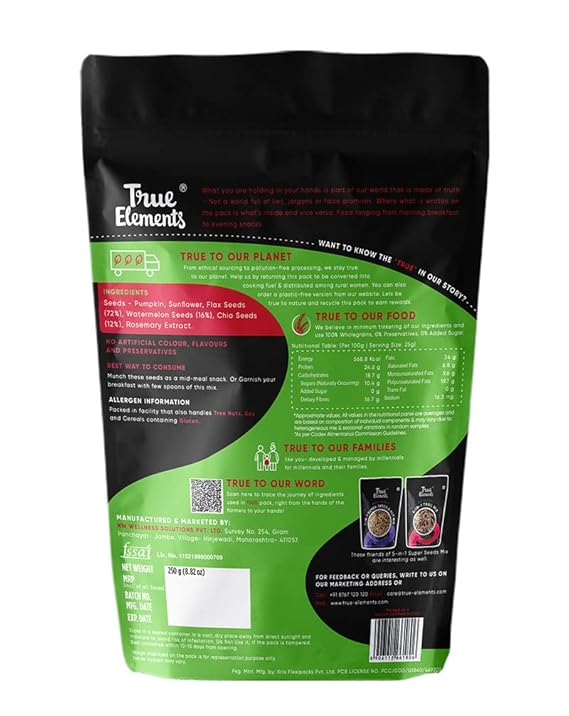 True Elements Mixed Seeds for Eating 250g - 5 in 1 Seeds Mix  - Image 2