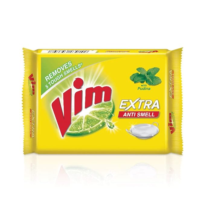 Vim Dishwash Anti Smell Bar, Pudina, Removes Tough Food Smells From Utensils 250 g - Image 1