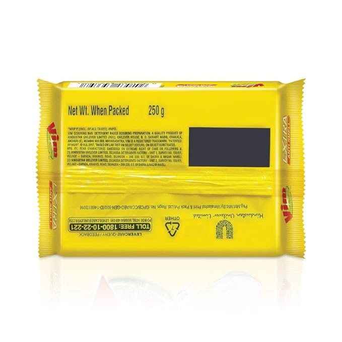 Vim Dishwash Anti Smell Bar, Pudina, Removes Tough Food Smells From Utensils 250 g - Image 3