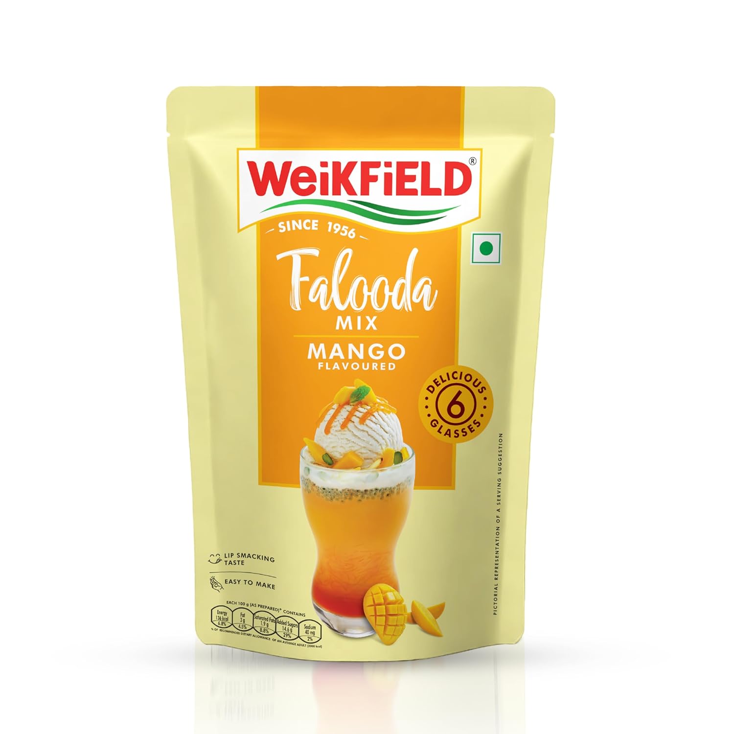 Weikfield Mango Falooda Mix | Instant Falooda Mix | 200g Carton - Image 1