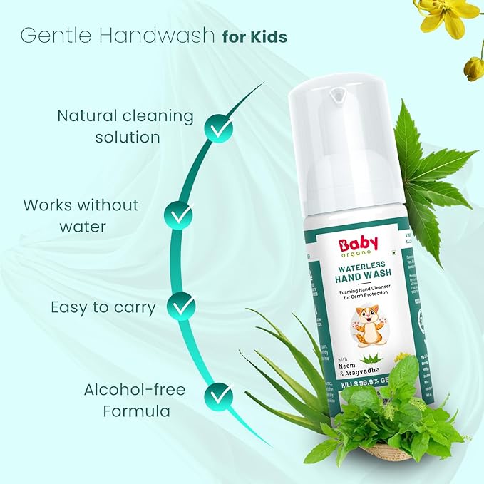 Babyorgano Non Alcoholic Foam Based Waterless Handwash for Kids - 50 ML - Image 2