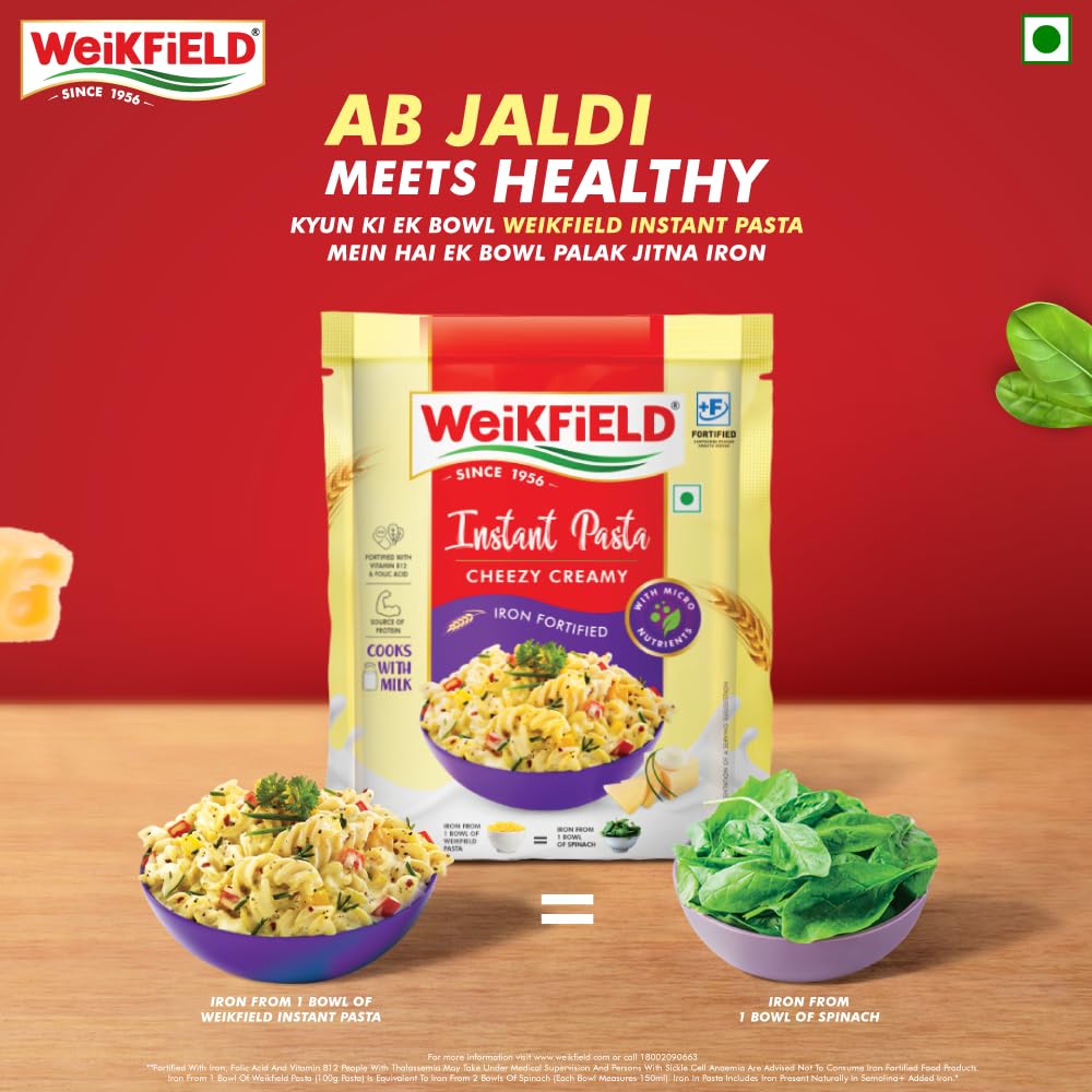 Weikfield Instant Pasta - Cheezy Creamy | Made With 100% Durum Wheat - Image 2