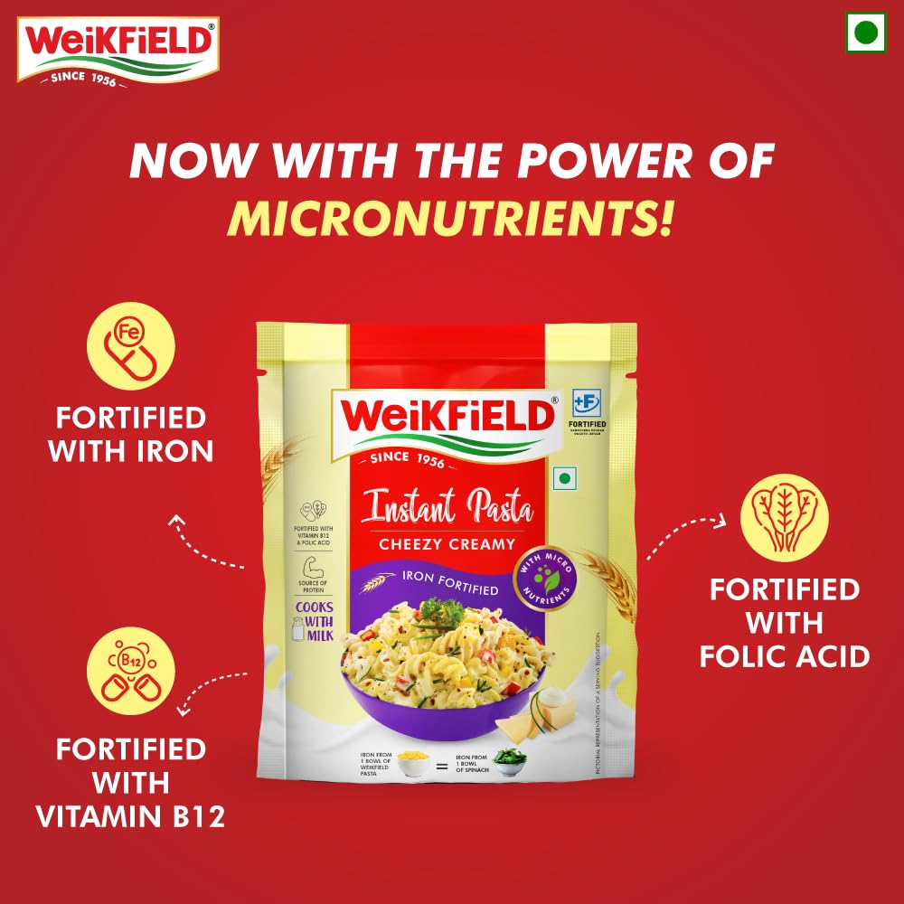 Weikfield Instant Pasta - Cheezy Creamy | Made With 100% Durum Wheat - Image 4
