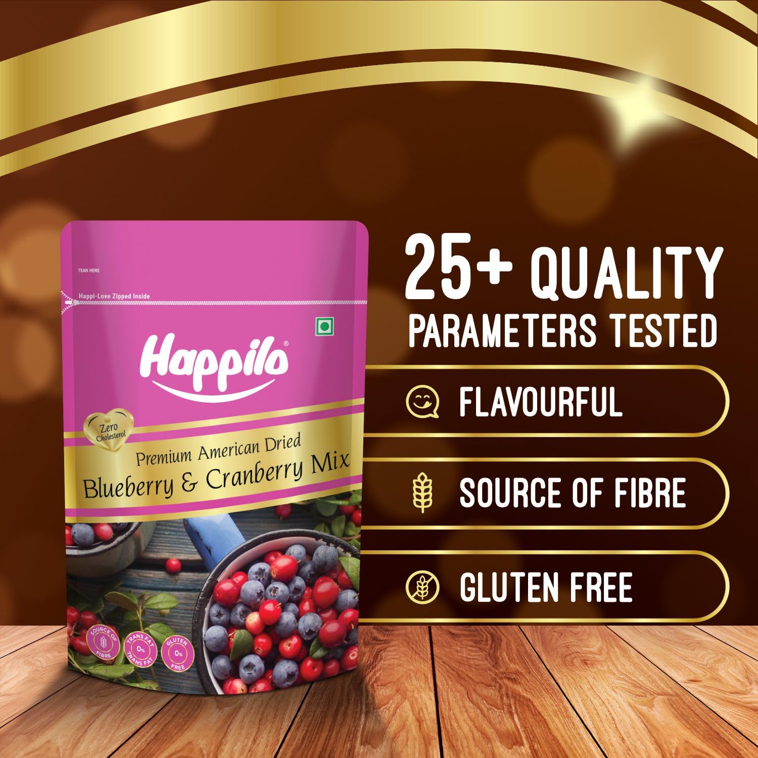 Happilo Premium Dried Blueberry Cranberry Duet 200 grams Pack - Image 3