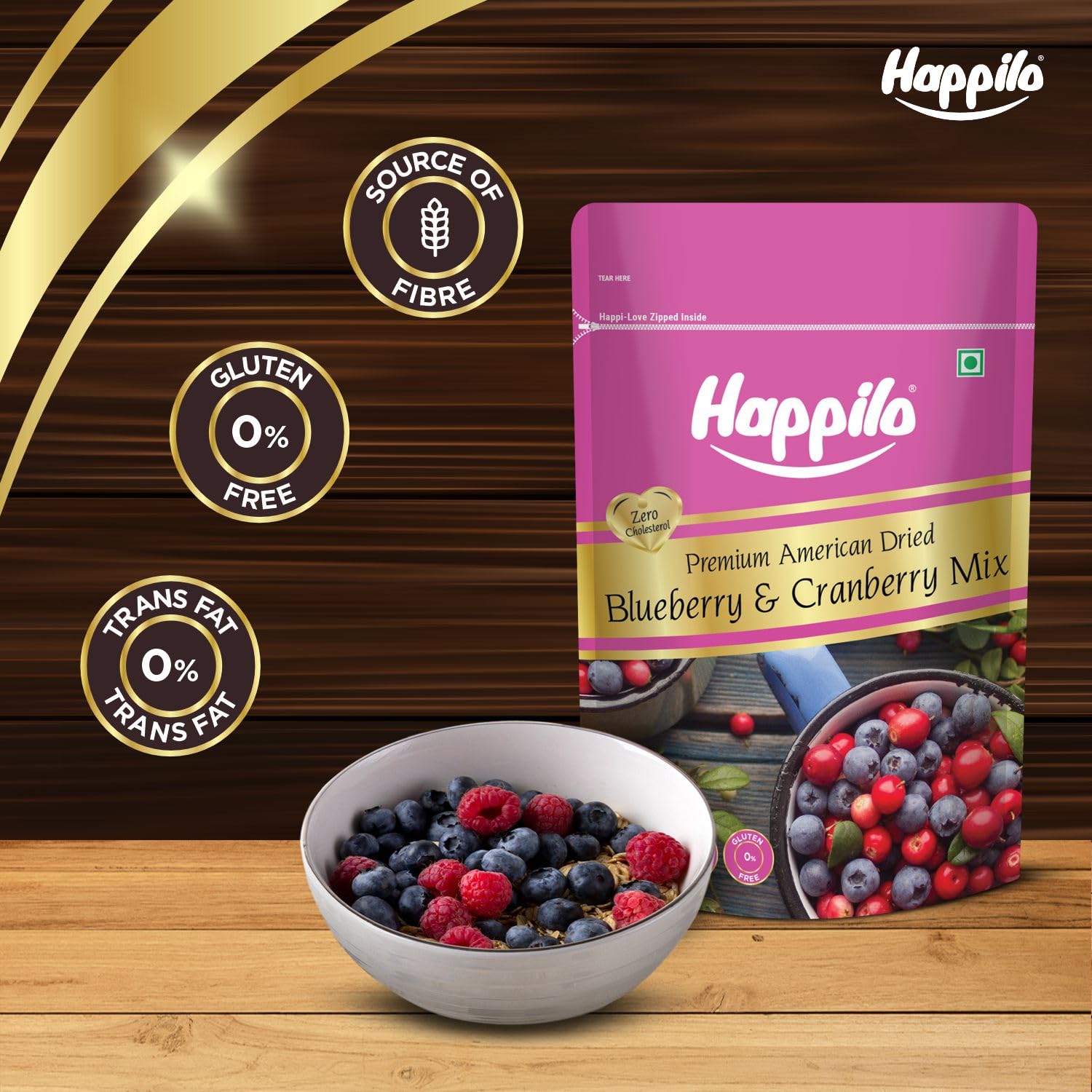 Happilo Premium Dried Blueberry Cranberry Duet 200 grams Pack - Image 6