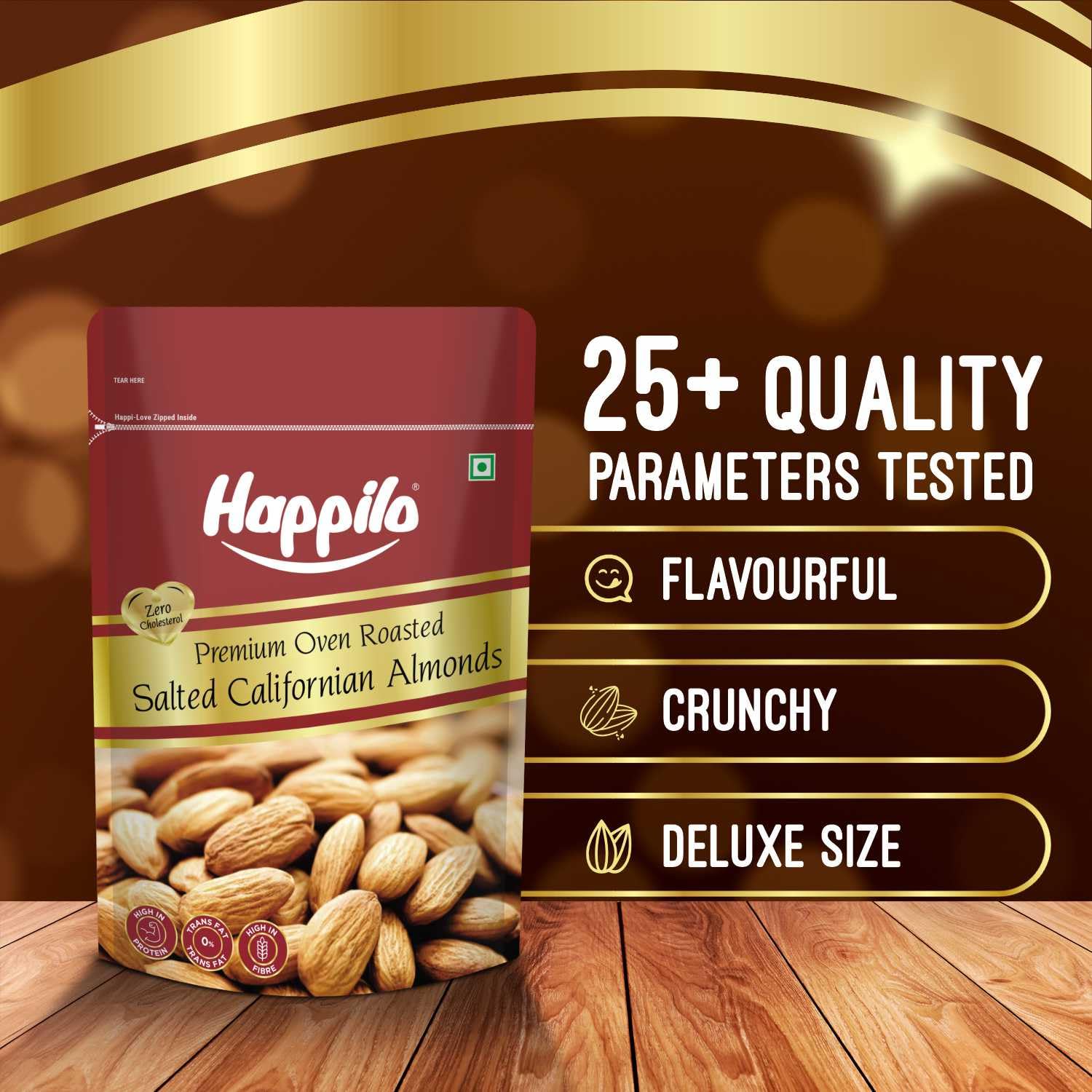 Happilo Premium Californian Almonds Roasted & Salted 200g - Image 2