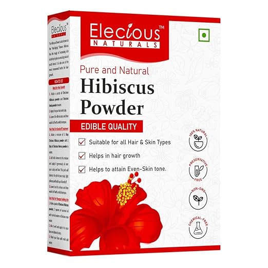 Elecious Hibiscus powder for hair growth, face and skin (200 Grams) - Image 1