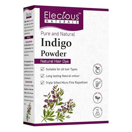 Elecious Indigo Powder for Hair black (200 Grams) - Image 1