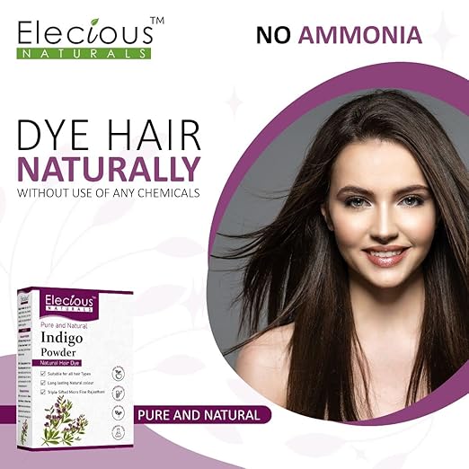 Elecious Indigo Powder for Hair black (200 Grams) - Image 2