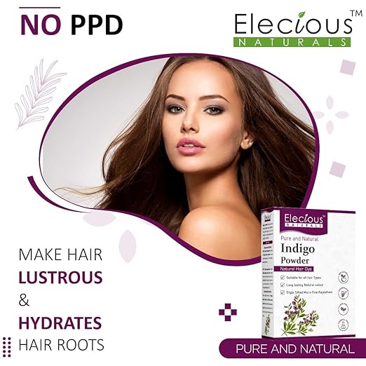 Elecious Indigo Powder for Hair black (200 Grams) - Image 3