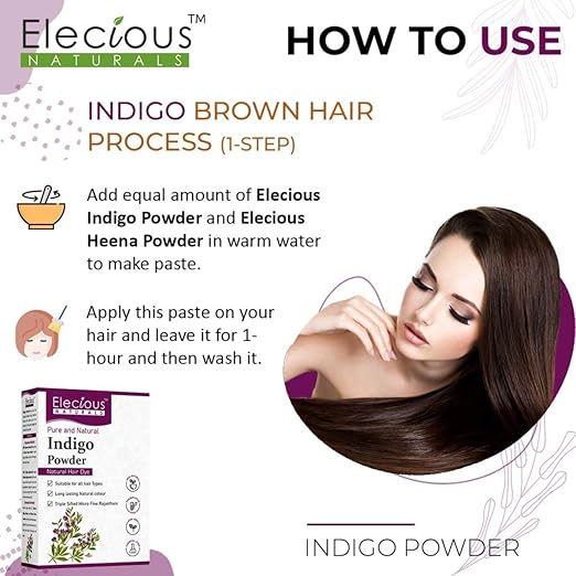 Elecious Indigo Powder for Hair black (200 Grams) - Image 5