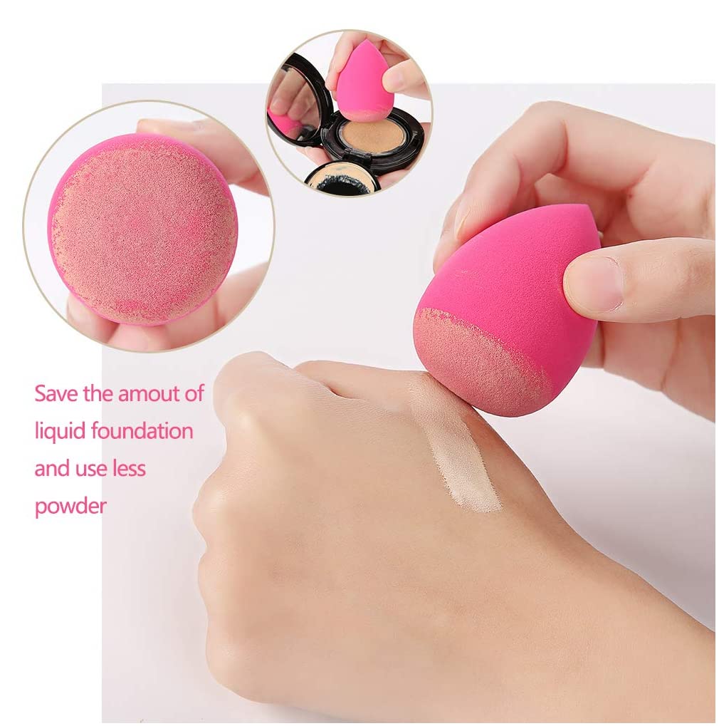 1 Round Foundation Makeup Brush, 2 Pieces Makeup Sponge Blender  - Image 4