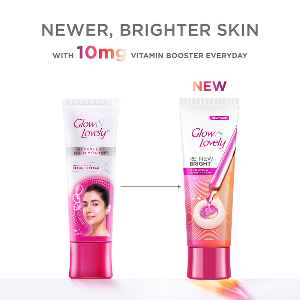 Glow & Lovely Renew Bright Multivitamin Serum in Cream | Vitamins B,C and E Renews Skin cells - Image 3