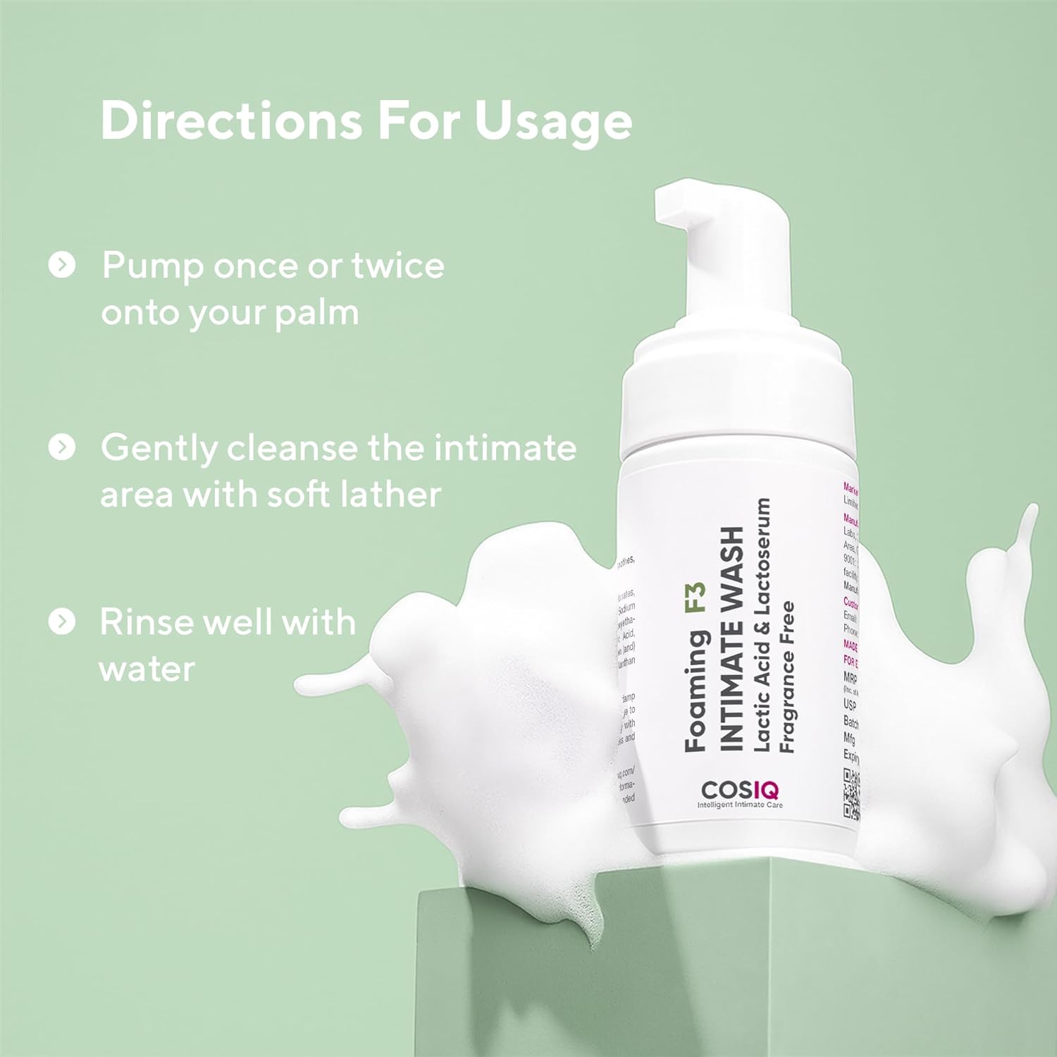Cos-IQ Foaming F3 Intimate Wash, 100ml - Image 6