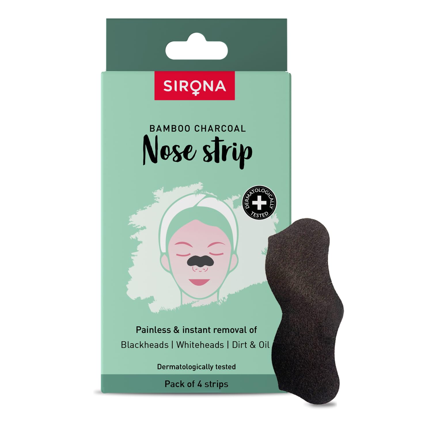 Sirona Blackhead Remover Bamboo Charcoal Nose Strips for Women (Pack of 4)  - Image 4