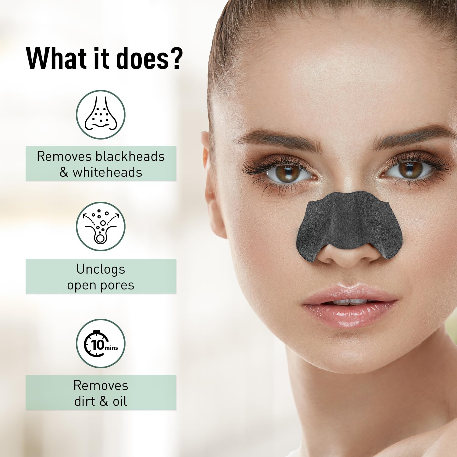Sirona Blackhead Remover Bamboo Charcoal Nose Strips for Women (Pack of 4)  - Image 7