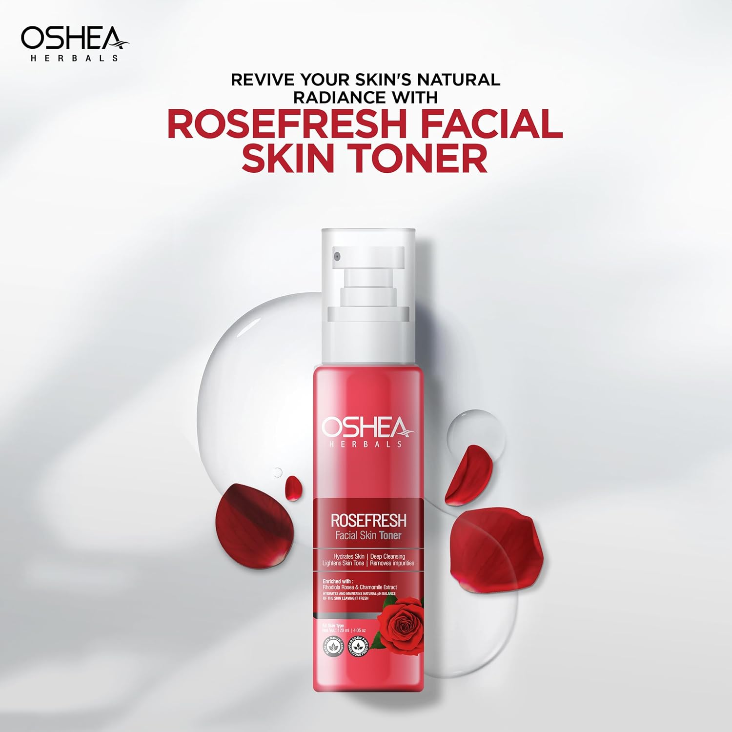 Oshea Herbals RoseFresh Skin Toner For Normal to Oily Skin Type | Controls Oil, Cures Pimples, Minimise Pores & Hydrates with Healthy Glowing Skin - 120ml - Image 7
