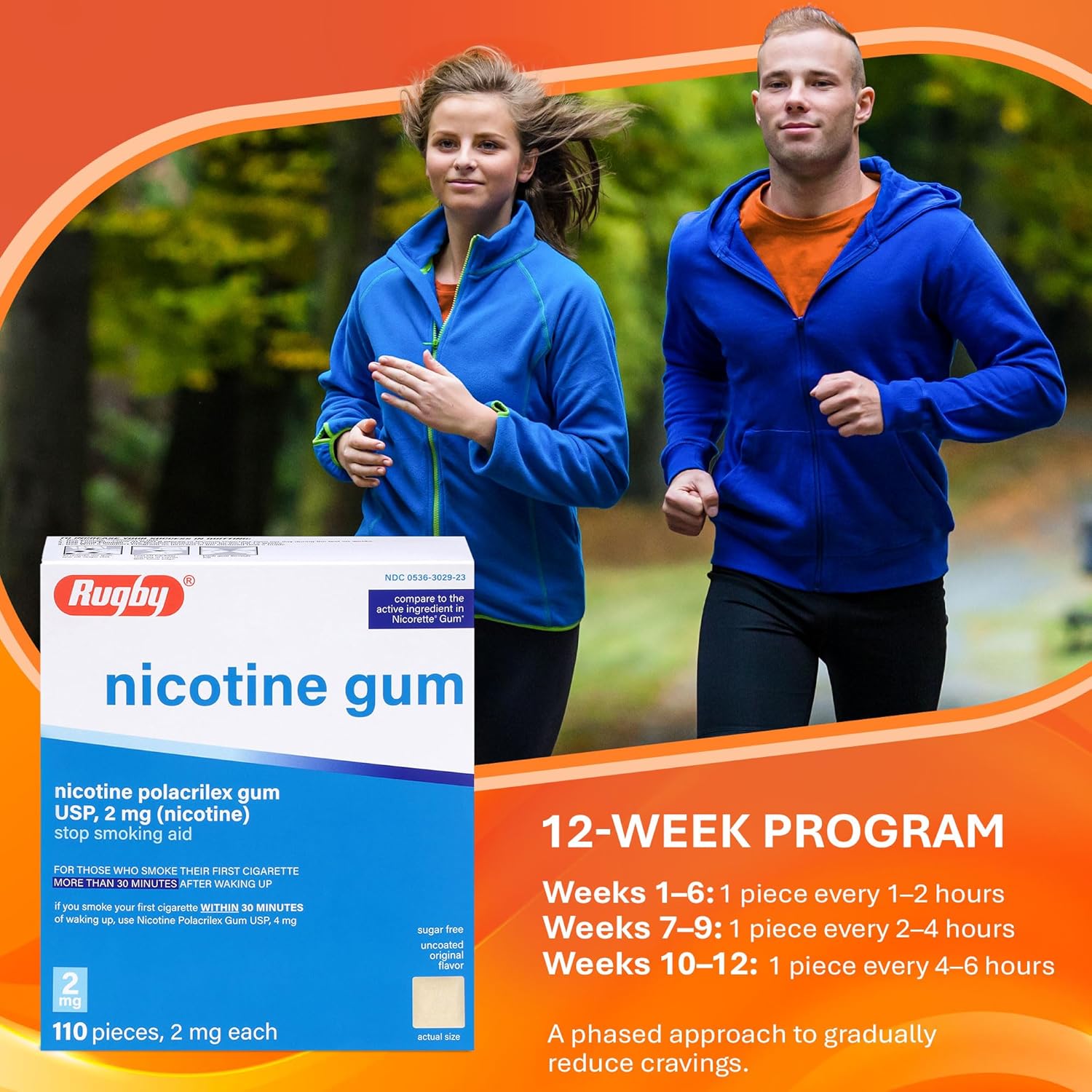 Rugby Polacrilex 2mg Nicotine Gum - Original Flavor, Quit Smoking and Vaping Aid, Sugar-Free, 110 Count (1-Pack) - Image 6