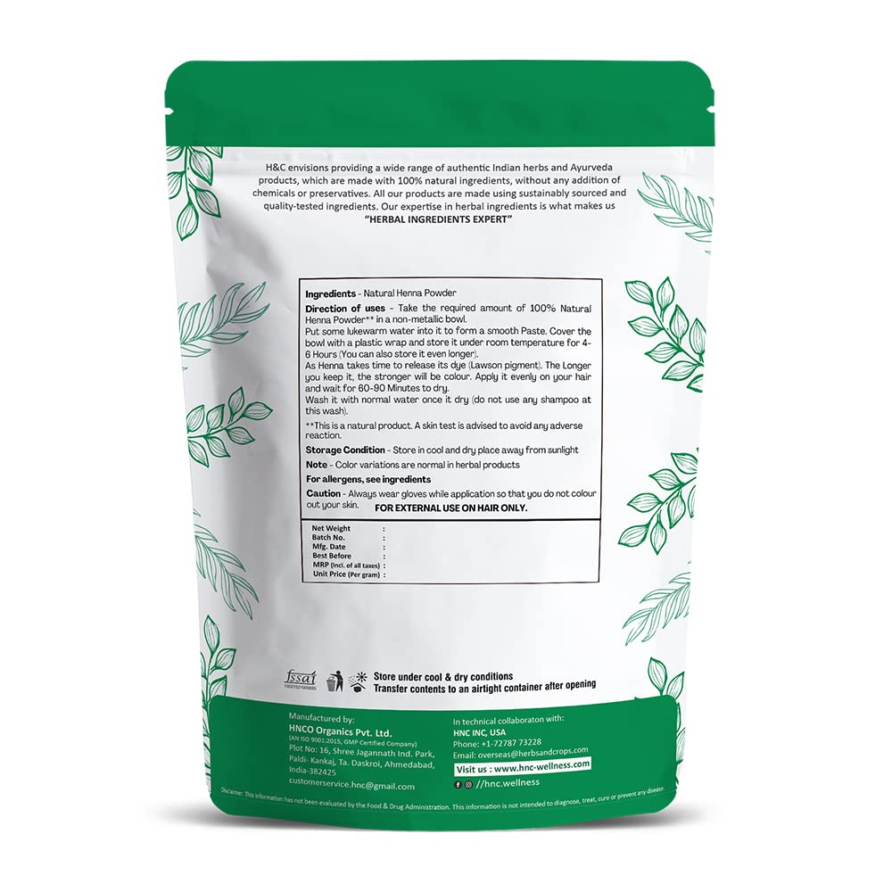 H&C Herbal Ingredients Expert Natural Henna Powder (227 Gm) for Hair Color  - Image 5