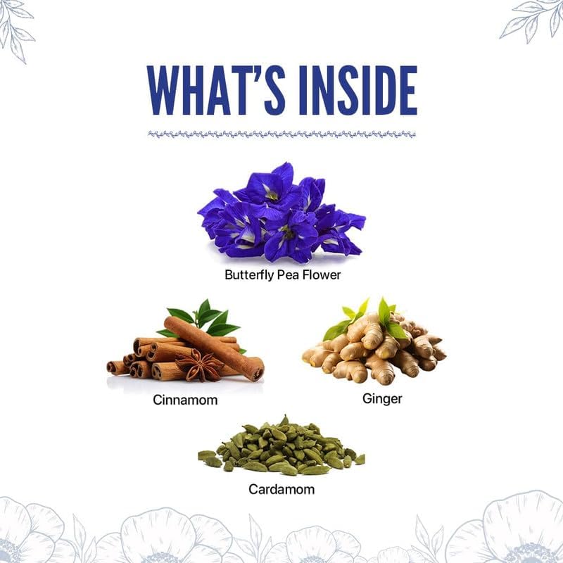 BLUE TEA - Indian Chai Masala Tea - Served on Indigo  Calming Masala Tea - 50g - 50+ Cups - Image 3