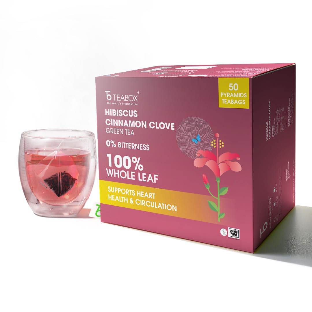 Teabox Hibiscus Cinnamon Clove Green Tea | 50 Tea Bags - Image 1